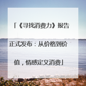 《寻找消费力》报告正式发布：从价格到价值，情感定义消费