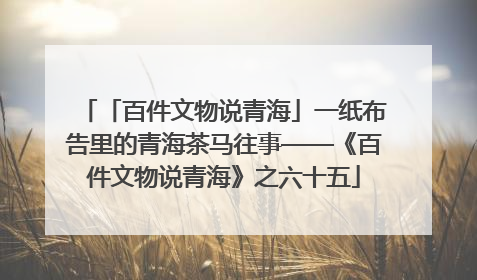 「百件文物说青海」一纸布告里的青海茶马往事——《百件文物说青海》之六十五