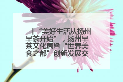 “美好生活从扬州早茶开始”，扬州早茶文化周暨“世界美食之都”创新发展交流活动启幕