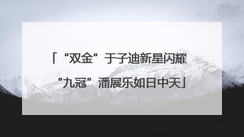 “双金”于子迪新星闪耀 “九冠”潘展乐如日中天