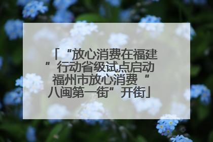 “放心消费在福建”行动省级试点启动 福州市放心消费“八闽第一街”开街
