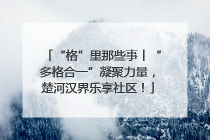 “格”里那些事丨“多格合一”凝聚力量，楚河汉界乐享社区！