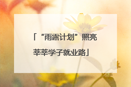 “雨露计划”照亮莘莘学子就业路