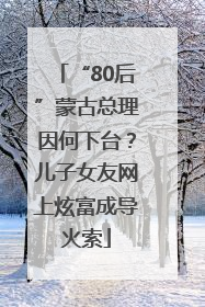 “80后”蒙古总理因何下台？儿子女友网上炫富成导火索