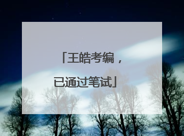 王皓考编，已通过笔试