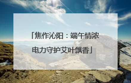 焦作沁阳：端午情浓 电力守护艾叶飘香
