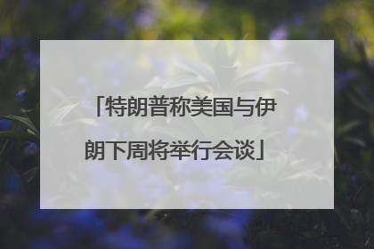 特朗普称美国与伊朗下周将举行会谈