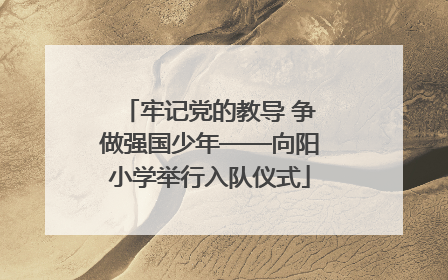 牢记党的教导 争做强国少年——向阳小学举行入队仪式