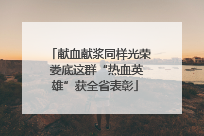 献血献浆同样光荣 娄底这群“热血英雄”获全省表彰