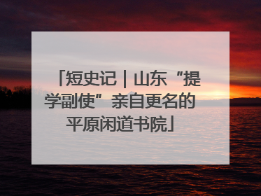 短史记｜山东“提学副使”亲自更名的平原闲道书院