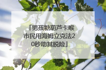 男孩糖葫芦卡喉 市民用海姆立克法20秒助其脱险