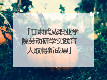 甘肃武威职业学院劳动研学实践育人取得新成果