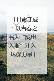 甘肃武威：以青春之名为“陇电入浙”注入环保力量