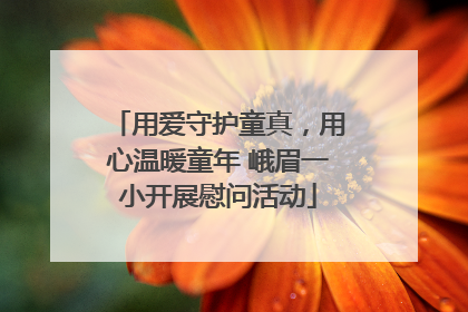 用爱守护童真，用心温暖童年 峨眉一小开展慰问活动