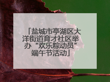 盐城市亭湖区大洋街道育才社区举办“欢乐粽动员”端午节活动