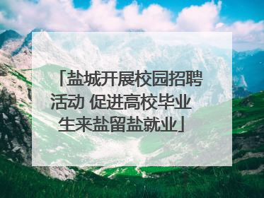 盐城开展校园招聘活动 促进高校毕业生来盐留盐就业