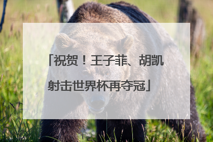 祝贺！王子菲、胡凯射击世界杯再夺冠