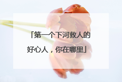 第一个下河救人的好心人，你在哪里
