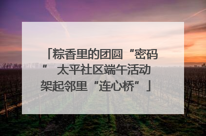 粽香里的团圆“密码” 太平社区端午活动架起邻里“连心桥”