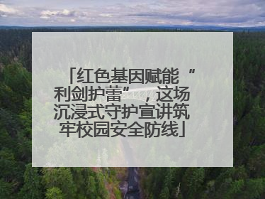 红色基因赋能“利剑护蕾”，这场沉浸式守护宣讲筑牢校园安全防线