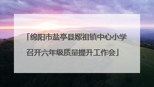 绵阳市盐亭县嫘祖镇中心小学召开六年级质量提升工作会