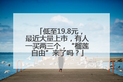 低至19.8元，最近大量上市，有人一买两三个，“榴莲自由”来了吗？