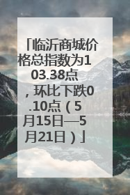 临沂商城价格总指数为103.38点，环比下跌0.10点（5月15日—5月21日）