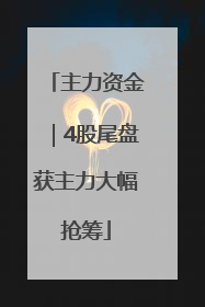 主力资金｜4股尾盘获主力大幅抢筹