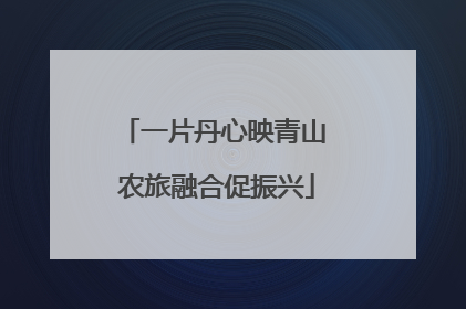 一片丹心映青山 农旅融合促振兴