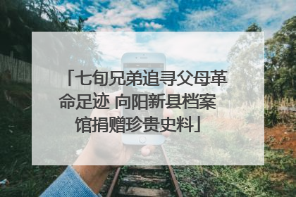 七旬兄弟追寻父母革命足迹 向阳新县档案馆捐赠珍贵史料