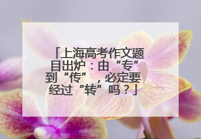 上海高考作文题目出炉：由“专”到“传”，必定要经过“转”吗？
