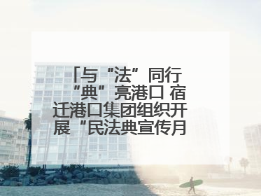 与“法”同行 “典”亮港口 宿迁港口集团组织开展“民法典宣传月”系列活动