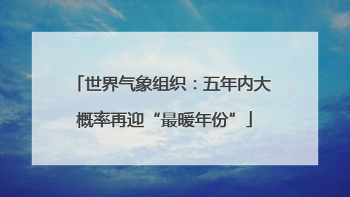 世界气象组织：五年内大概率再迎“最暖年份”