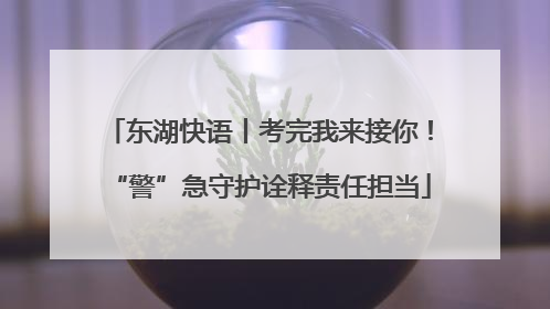 东湖快语丨考完我来接你！“警”急守护诠释责任担当