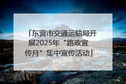 东营市交通运输局开展2025年“路政宣传月”集中宣传活动