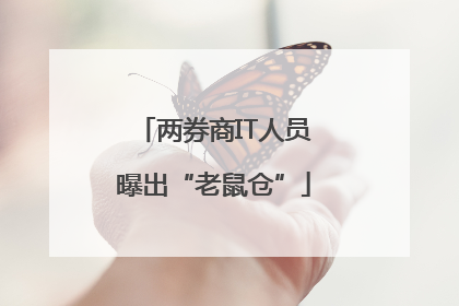 两券商IT人员曝出“老鼠仓”