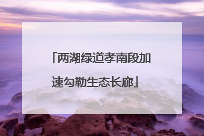 两湖绿道孝南段加速勾勒生态长廊
