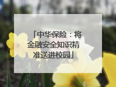 中华保险：将金融安全知识精准送进校园
