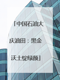 中国石油大庆油田：黑金沃土绽绿颜