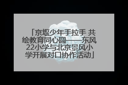 京堰少年手拉手 共绘教育同心圆——东风22小学与北京景风小学开展对口协作活动