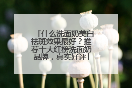 什么洗面奶美白祛斑效果最好？推荐十大红榜洗面奶品牌，真实好评