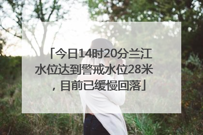 今日14时20分兰江水位达到警戒水位28米，目前已缓慢回落