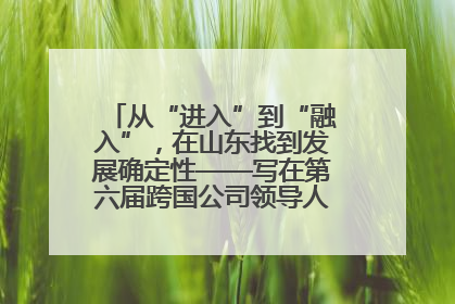 从“进入”到“融入”，在山东找到发展确定性——写在第六届跨国公司领导人青岛峰会开幕之际