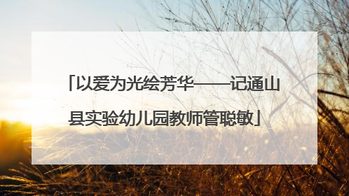 以爱为光绘芳华——记通山县实验幼儿园教师管聪敏