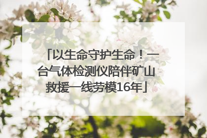 以生命守护生命！一台气体检测仪陪伴矿山救援一线劳模16年