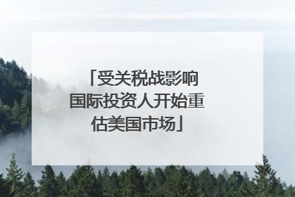 受关税战影响 国际投资人开始重估美国市场