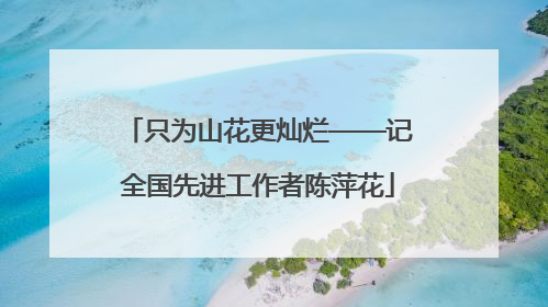 只为山花更灿烂——记全国先进工作者陈萍花