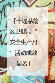 十堰茅箭区卫健局“安全生产月”活动成效显著