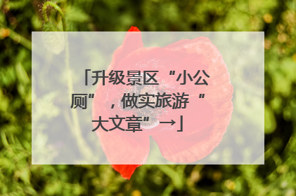 升级景区“小公厕”，做实旅游“大文章”→