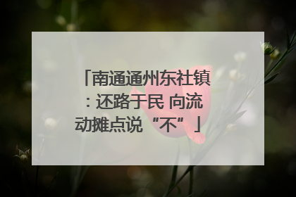 南通通州东社镇：还路于民 向流动摊点说“不”